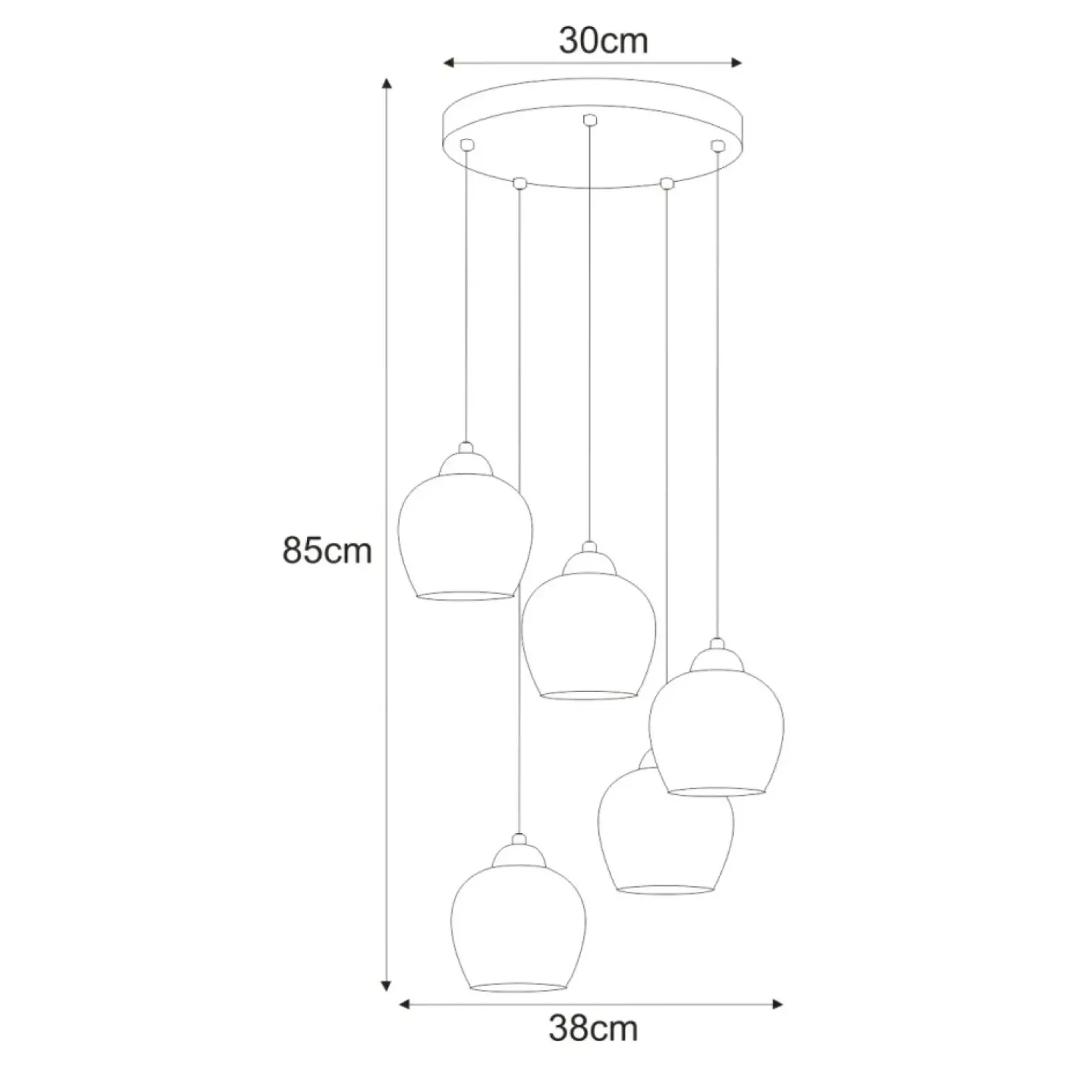 Online Lampa wisząca z wyjątkowymi kloszami K-5607 z serii TULA Żyrandole Nowoczesne