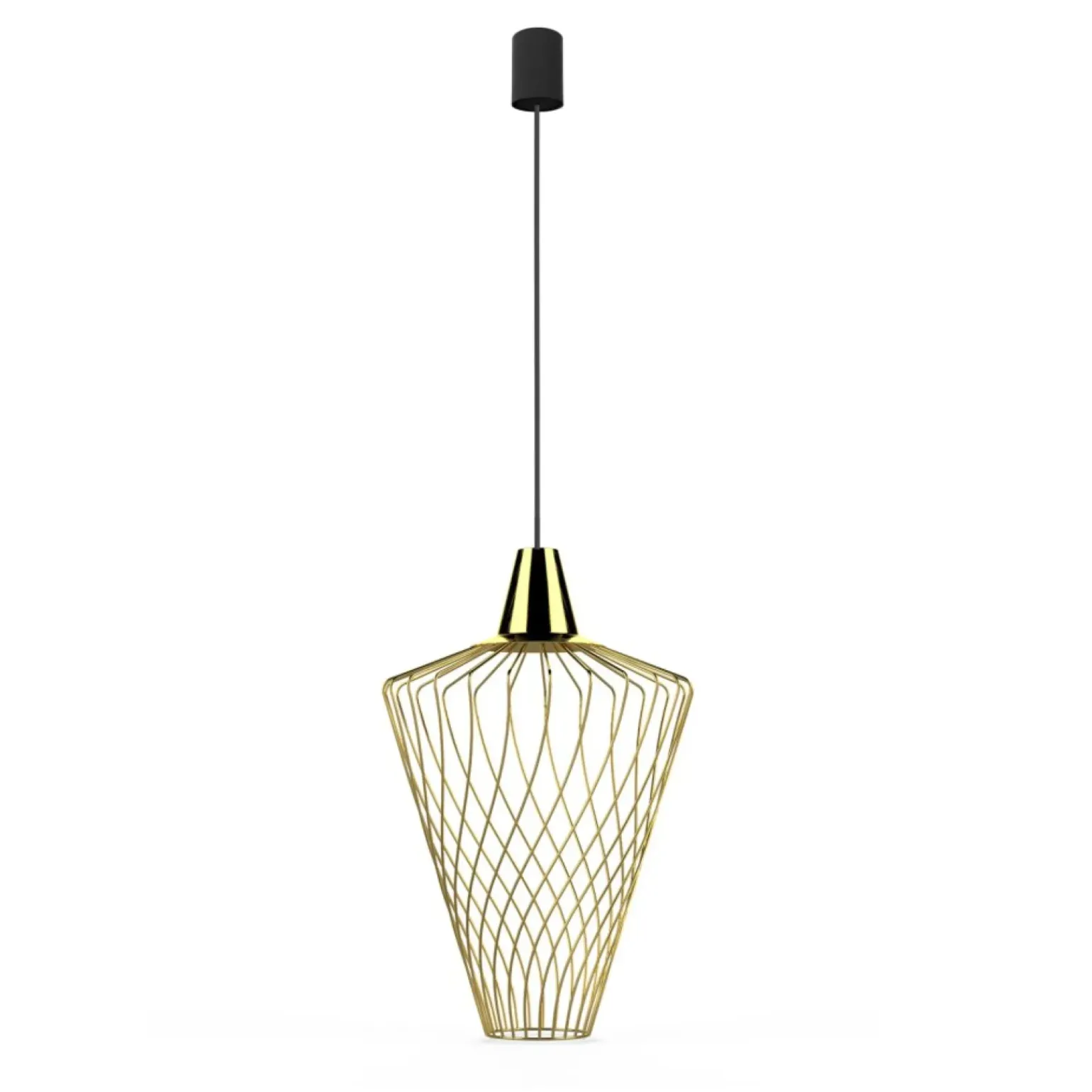 Clearance Lampa wisząca ze stożkowym mosiężnym kloszem 8857 | Kaja Oświetlenie Żyrandole Nowoczesne