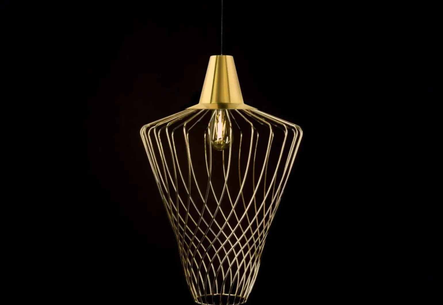 Clearance Lampa wisząca ze stożkowym mosiężnym kloszem 8857 | Kaja Oświetlenie Żyrandole Nowoczesne