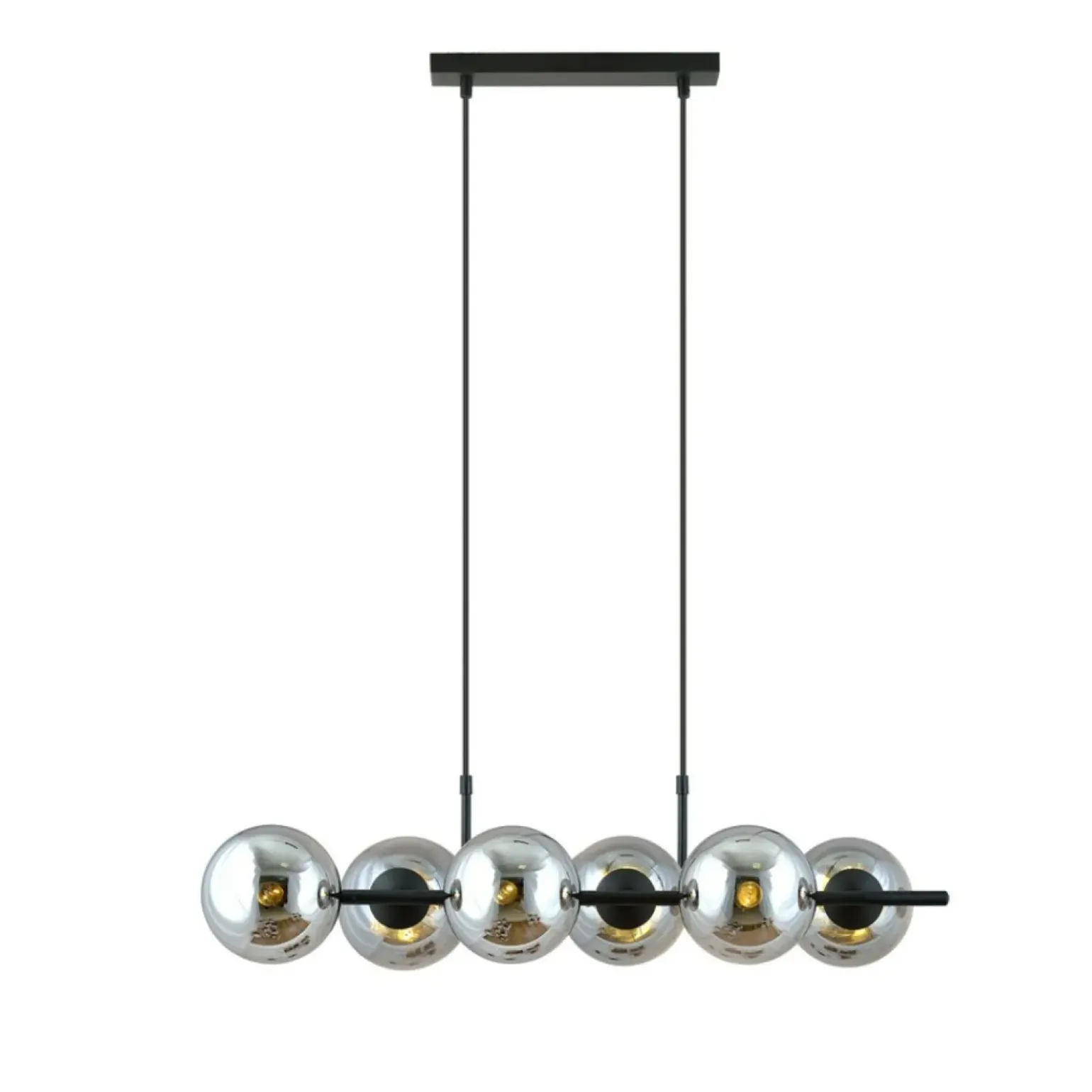 Store Lampa wisząca ze szklanymi kloszami - grafit 1207/6 z serii RORY Żyrandole Nowoczesne