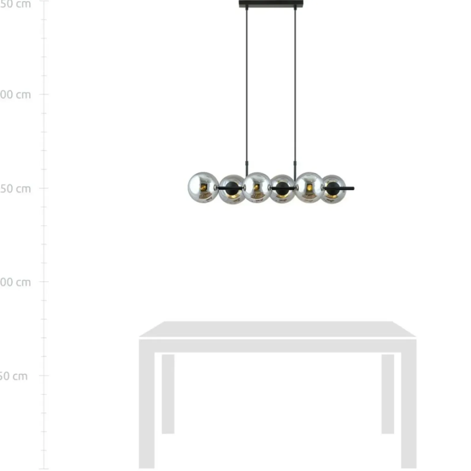 Store Lampa wisząca ze szklanymi kloszami - grafit 1207/6 z serii RORY Żyrandole Nowoczesne