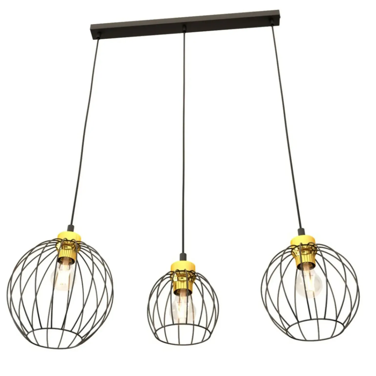 Best Lampa wisząca ze złotym elementem ozdobnym 1368/3 z serii NANDO Żyrandole Nowoczesne