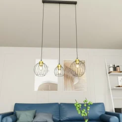 Best Lampa wisząca ze złotym elementem ozdobnym 1368/3 z serii NANDO Żyrandole Nowoczesne