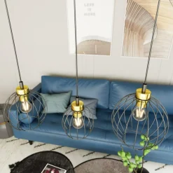 Best Lampa wisząca ze złotym elementem ozdobnym 1368/3 z serii NANDO Żyrandole Nowoczesne