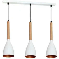 Clearance Lampa wisząca ze złotym wnętrzem i drewnem LX 9108 z serii MUZA | Kaja Żyrandole Nowoczesne