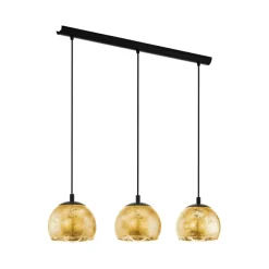 Store Lampa wisząca ze złotymi kloszami 98525 ALBARACCIN | Kaja Oświetlenie Żyrandole Nowoczesne