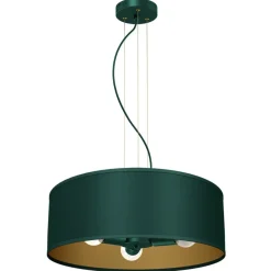 Best Sale Lampa wisząca, zielono-złota, na trzy żarówki MLP7879 z serii VERDE | Kaja Oświe Żyrandole Nowoczesne