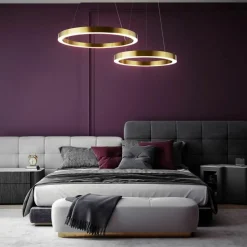 Cheap Lampa wisząca, złota obręcz z LED-em MOD415PL-L45BS4K z serii SATURNO Żyrandole Nowoczesne