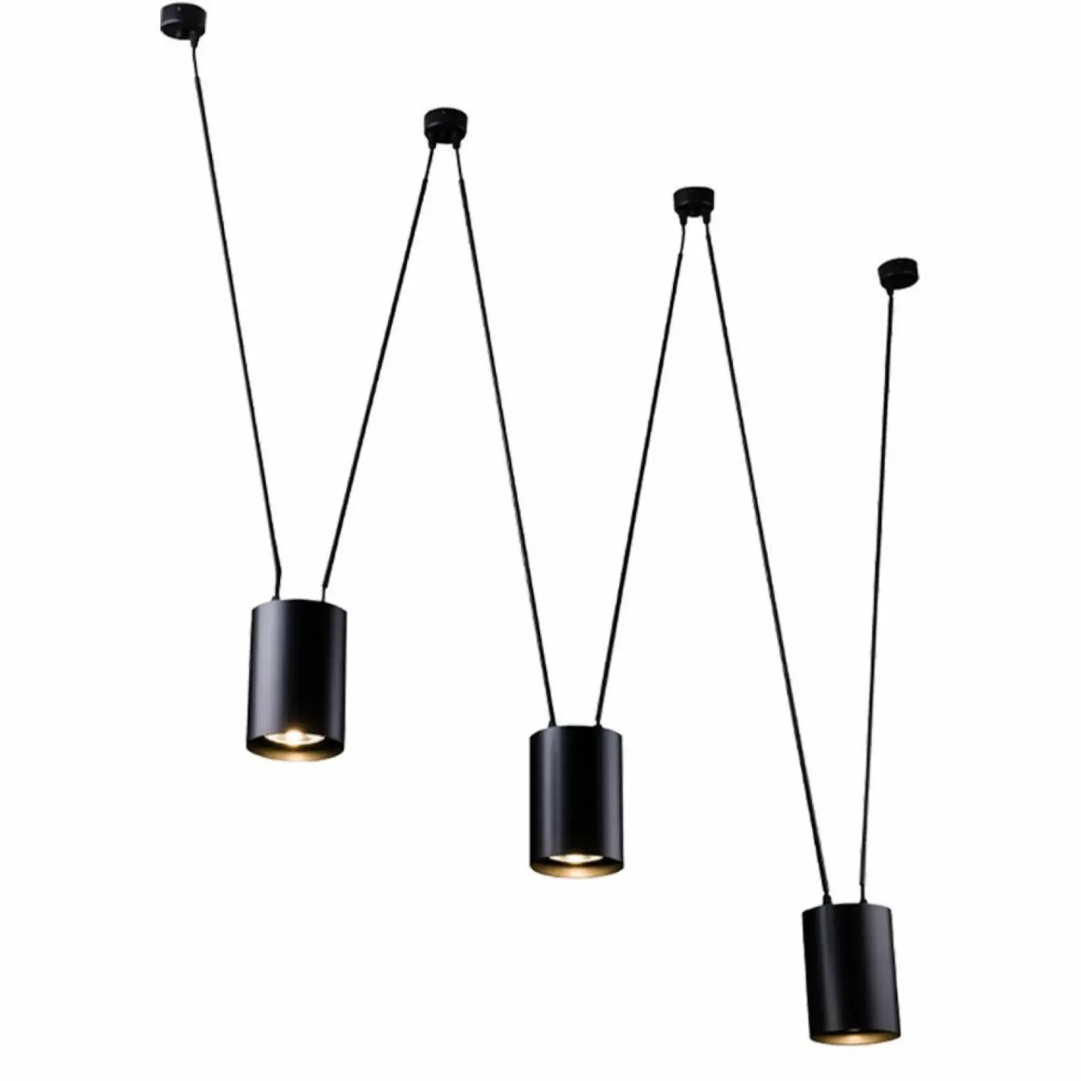 Best Lampa wisząca zygzak z czarnymi tubami ANT 9022 VIWIN | Kaja Żyrandole Nowoczesne