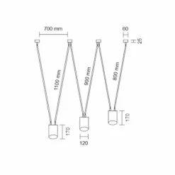 Best Lampa wisząca zygzak z czarnymi tubami ANT 9022 VIWIN | Kaja Żyrandole Nowoczesne