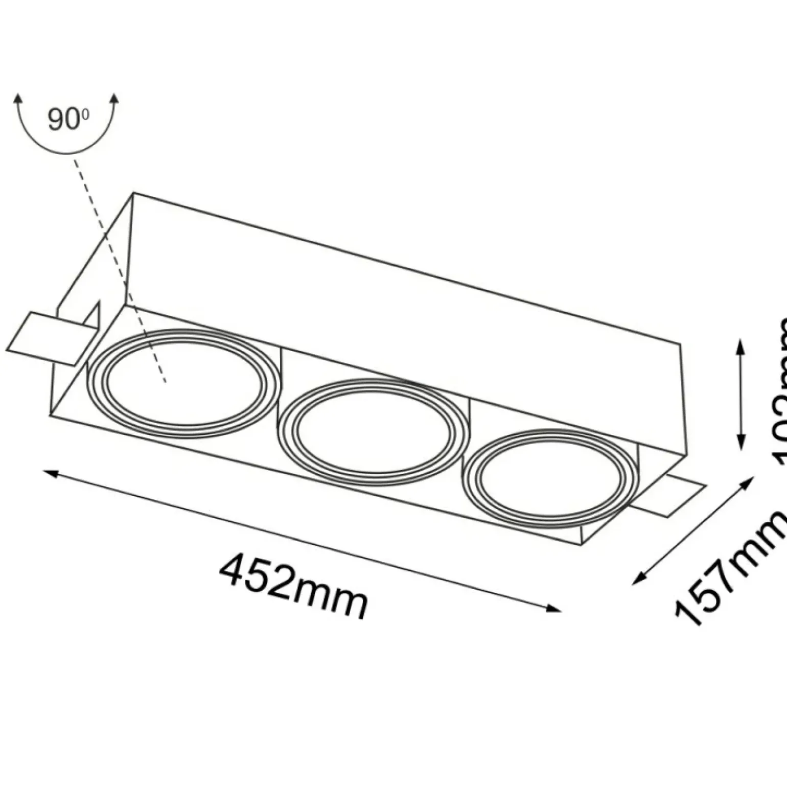 Sklep Kaja Lampa wpuszczana na 3 żarówki GU10/ES111 ANT 7334 KOMORO | Kaja