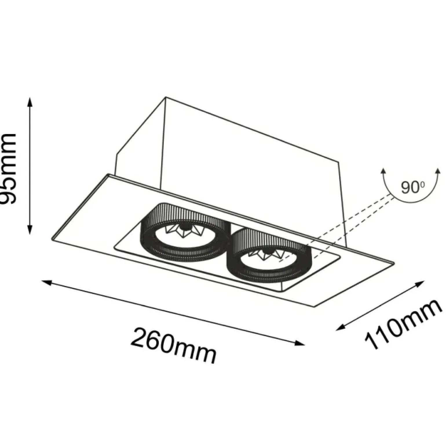 Sklep Kaja Lampa wpuszczana na dwie żarówki GU10 ANT 7316 EBINO | Kaja