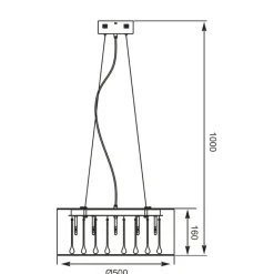 Outlet Lampa z abażurem i kryształkami RLD92193-6 ARTEMIDA | Kaja Żyrandole Nowoczesne
