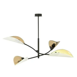 Cheap Lampa z biało-złotymi, otwartymi abażurami 1107/4 LOTUS | Kaja Żyrandole Nowoczesne