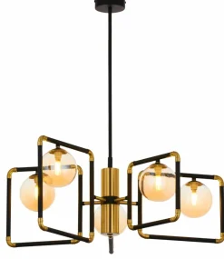 Best Lampa z bursztynowymi kloszami JUP 1984 IR5 CZ/MS BU IBRA | Kaja Żyrandole Nowoczesne