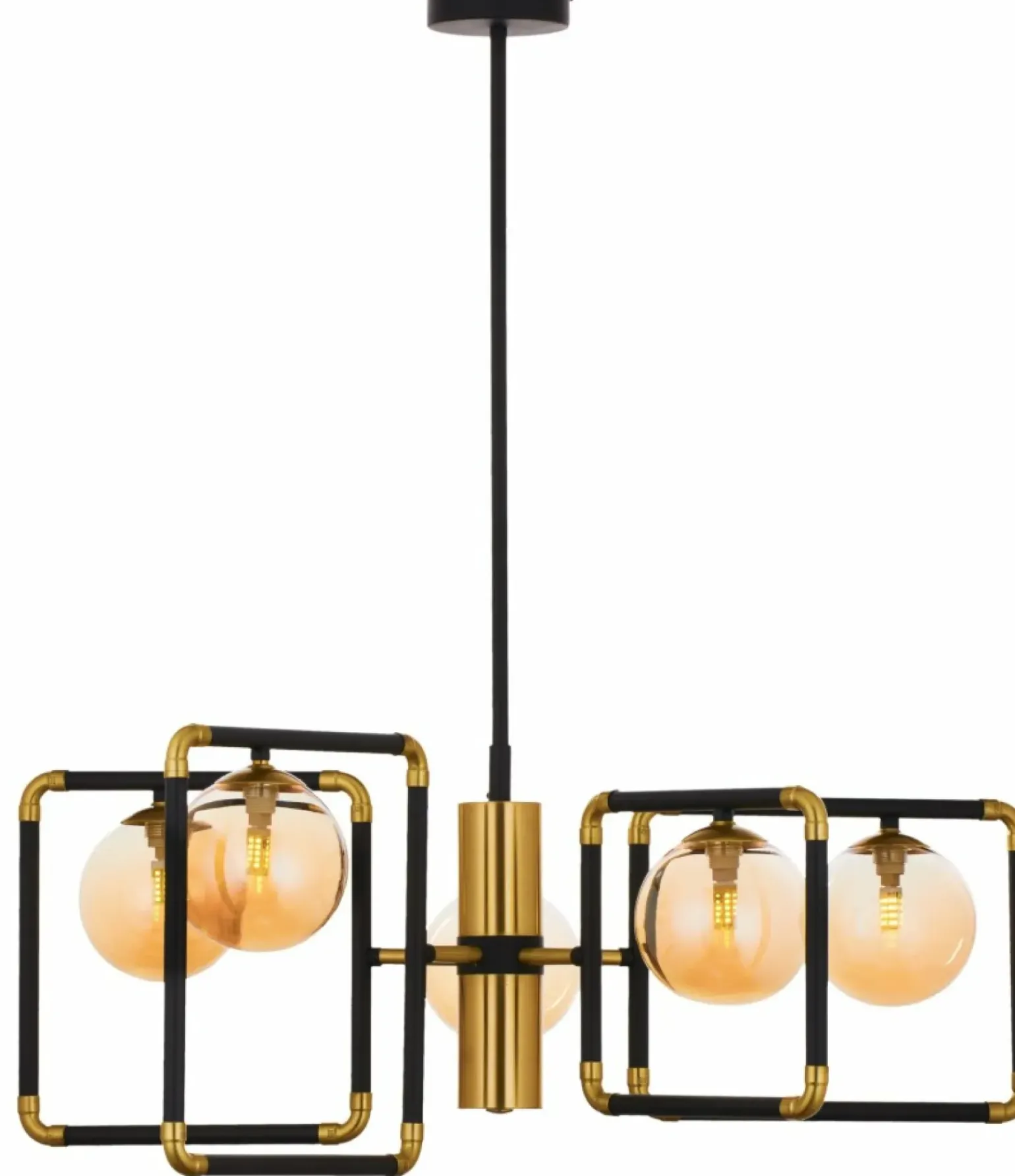 Best Lampa z bursztynowymi kloszami JUP 1984 IR5 CZ/MS BU IBRA | Kaja Żyrandole Nowoczesne