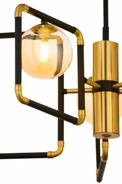 Best Lampa z bursztynowymi kloszami JUP 1984 IR5 CZ/MS BU IBRA | Kaja Żyrandole Nowoczesne