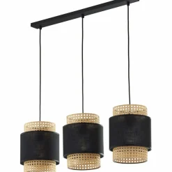 Best Lampa z czarno-słomkowymi abażurami TK 6541 BOHO | Kaja Oświetlenie Żyrandole Nowoczesne