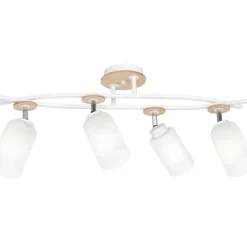 Best Lampa z czterema reflektorami, drewniane ozdoby LX 1519 z serii TOKIO Żyrandole Nowoczesne