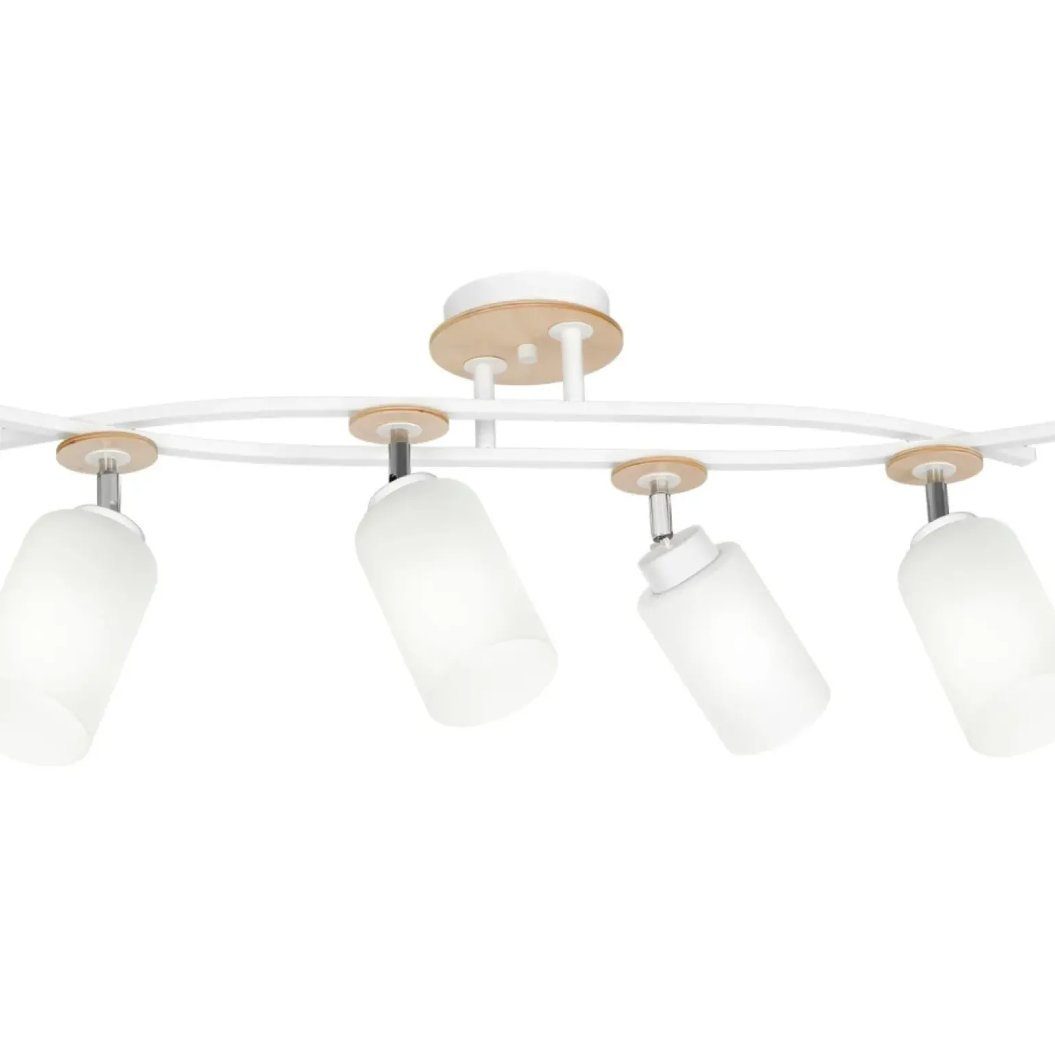 Best Lampa z czterema reflektorami, drewniane ozdoby LX 1519 z serii TOKIO Żyrandole Nowoczesne