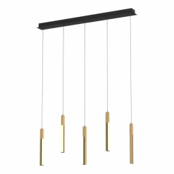 Fashion Lampa z drewnianymi, ledowymi zwisami MD4768-5-3BMT ELIOT | Kaja Żyrandole Nowoczesne