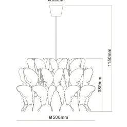 Flash Sale Lampa z motylkami LP-MD088-3439A/1P RÓŻOWY FARFALLA | Kaja Oświetlenie Żyrandole Nowoczesne