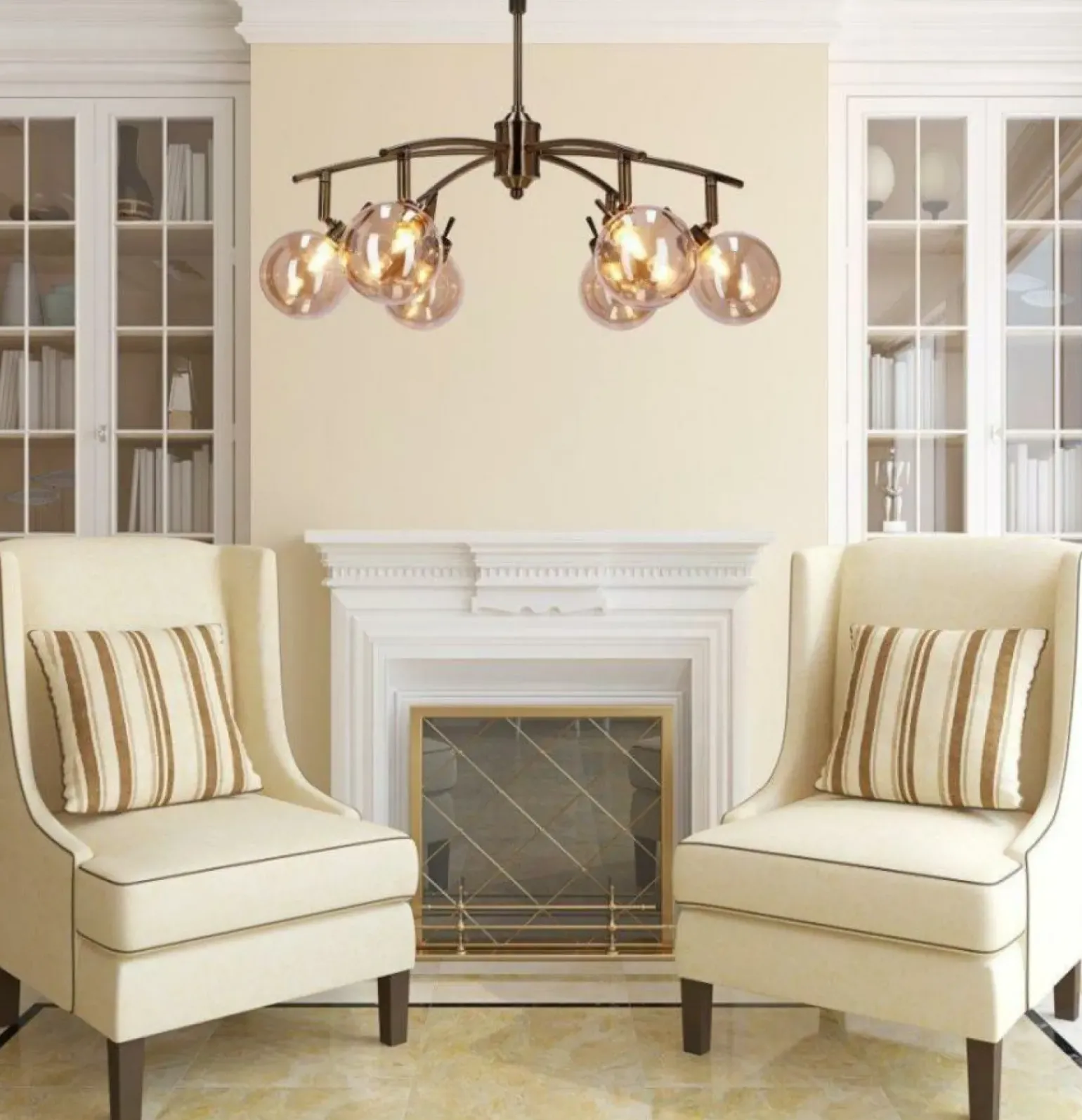 Clearance Lampa z oprawą w kolorze patyny, z kloszami 36-16386 z serii LENTINI Żyrandole Nowoczesne