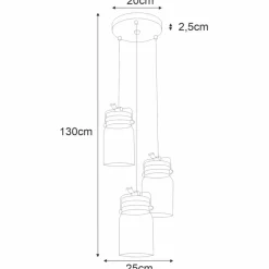 Store Lampa z ozdobnymi kloszami - słoiki K-8004A-3 RAVEN | Kaja Oświetlenie Żyrandole Nowoczesne