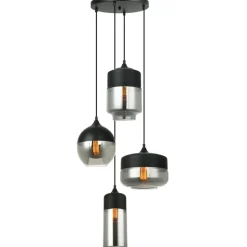 Best Sale Lampa z różnymi kloszami MDM-4364/4 BK+SG MOLINA | Kaja Oświetlenie Żyrandole Nowoczesne