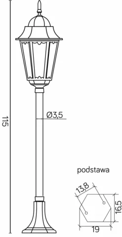 Sklep Kaja Lampa zewnętrzna, stojąca K 5002/2/H z serii RETRO CLASSIC II | Kaja Oświetlenie