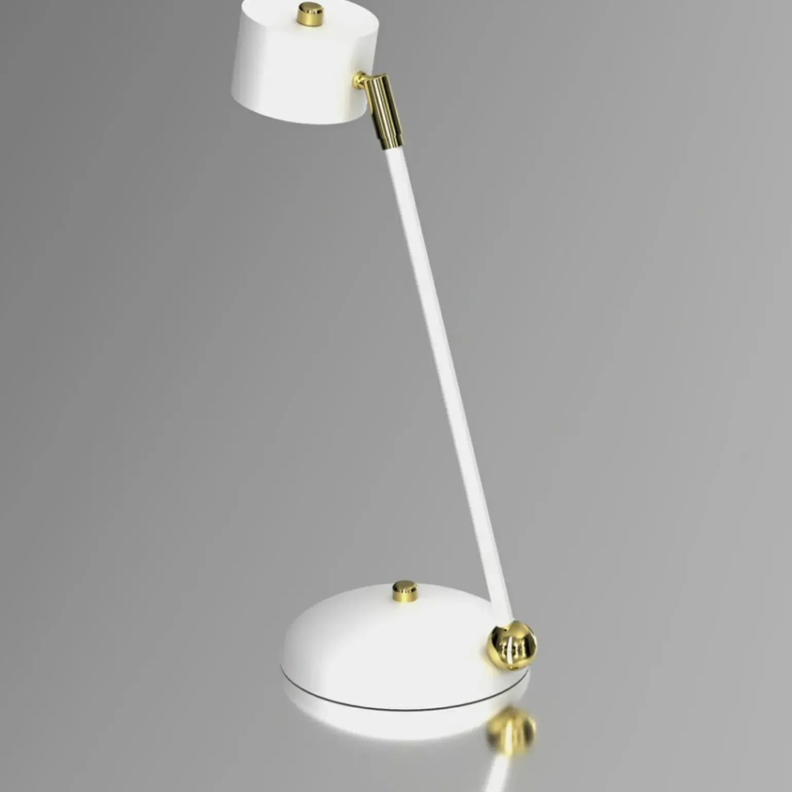 Sklep Kaja Lampka biurkowa w kolorze bieli i złota MLP7758 z serii ARENA | Kaja Oświetlenie
