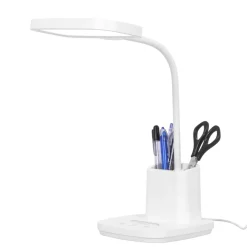Sklep Kaja Lampka biurkowa z pojemnikiem na długopisy K-BL1301 BIAŁY z serii TOLA