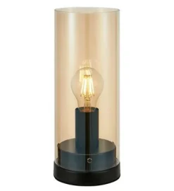 Sklep Kaja Lampka nocna z bursztynowym kloszem, gwint E27 108735 POST | Kaja