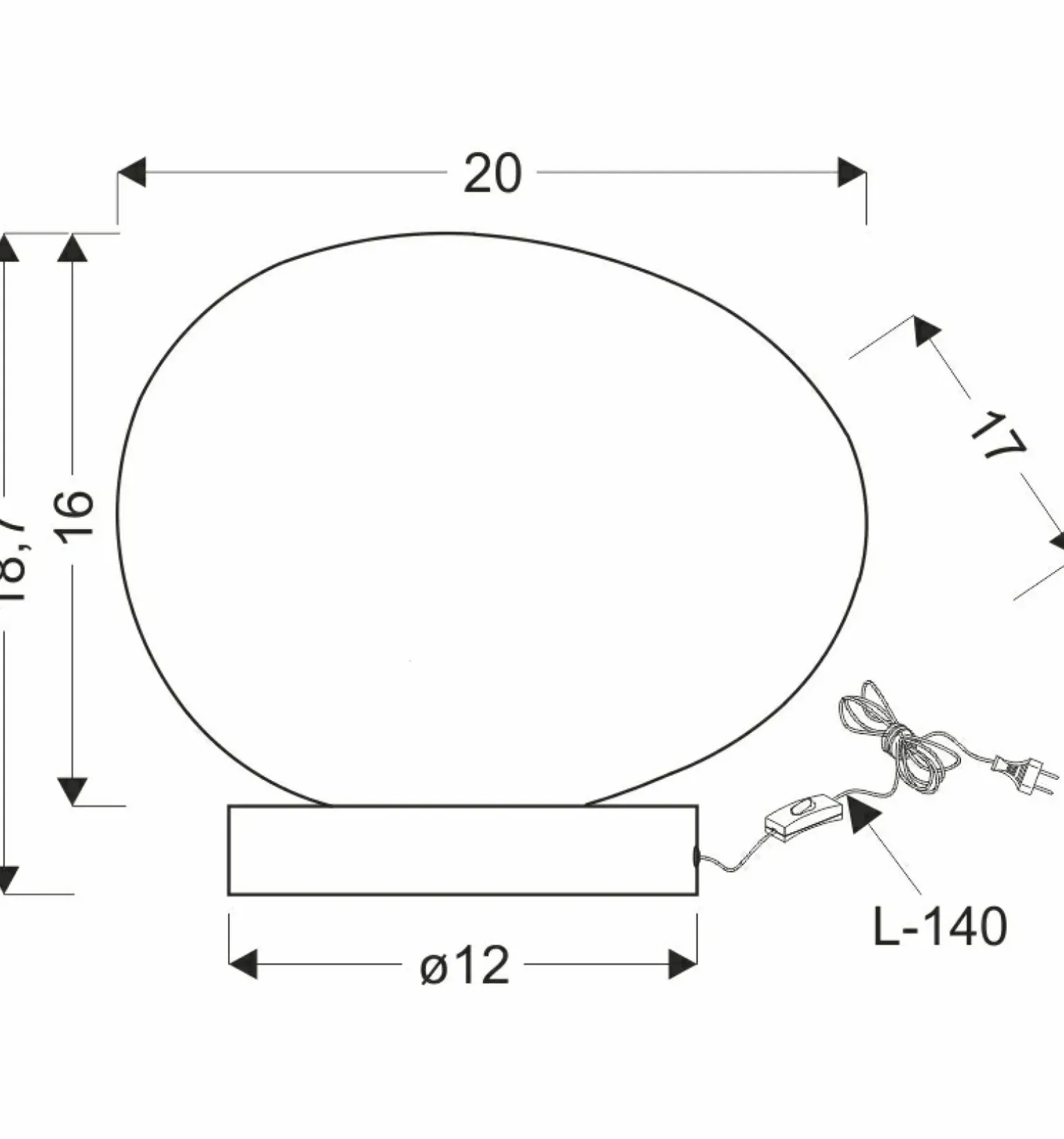 Sklep Kaja Lampka nocna z nieregularnym kloszem 41-35219 STONES | Kaja