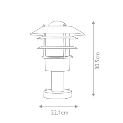 Sklep Kaja Lampka ogrodowa, srebrna 1xE27 HELSINGOR-PED z serii HELSINGOR