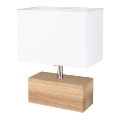 Sklep Kaja Lampka stołowa drewniana kostka z abażurem 7462174 THEO | Kaja