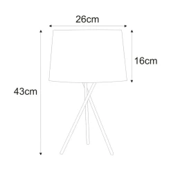Sklep Kaja Lampka stołowa mały, trójnóg K-4372 REMI GRAY | Kaja Oświetlenie