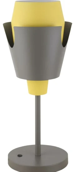 Sklep Kaja Lampka stołowa żółto-szara metalowa LEDEA 50501150 FALUN | Kaja