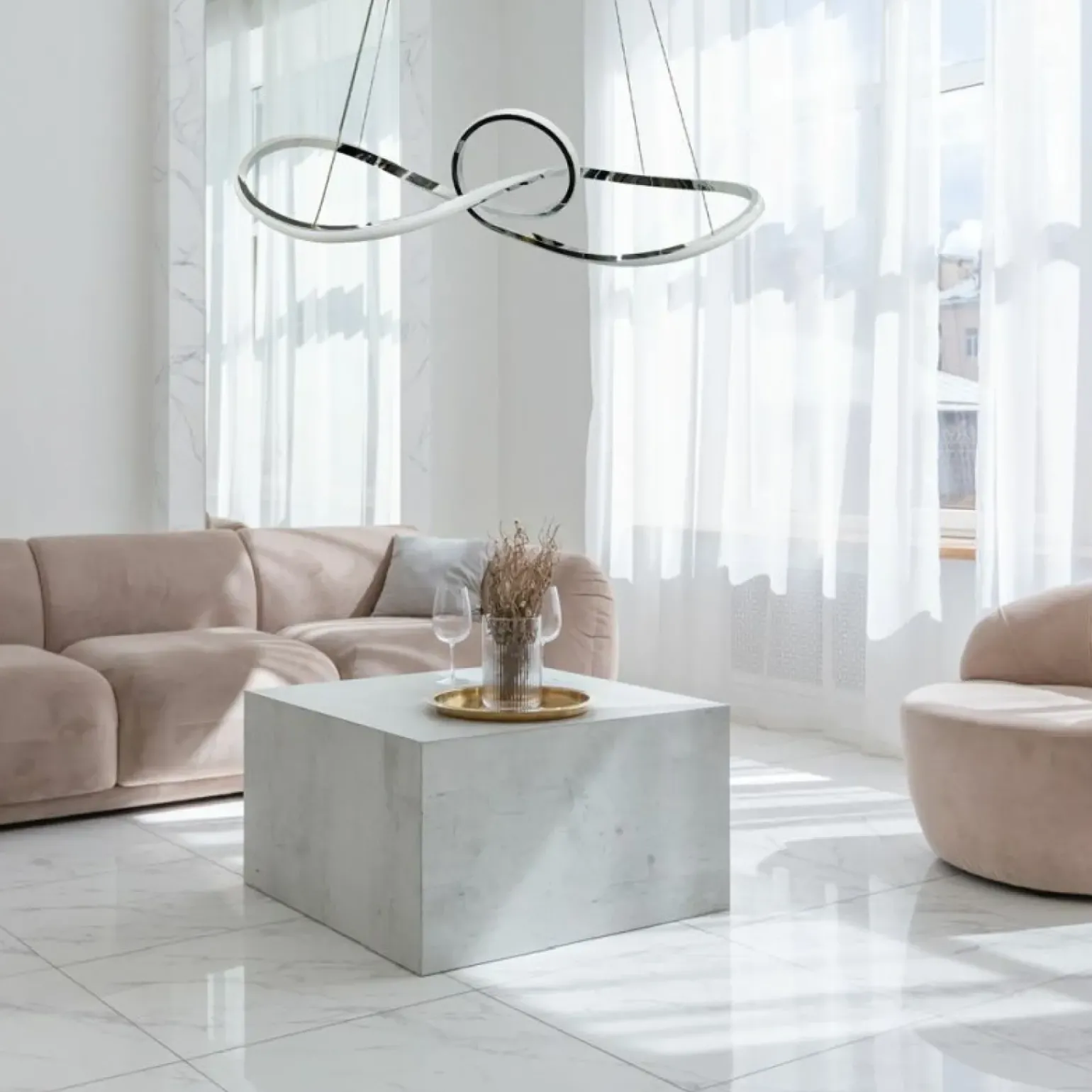 Cheap Ledowa, dekoracyjna lampa wisząca wstążka ML8117 MARCO | Kaja Żyrandole Nowoczesne