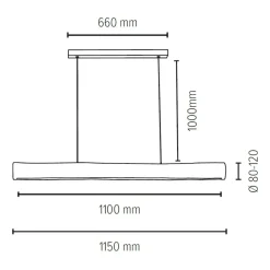 Flash Sale Ledowa, drewniana belka 115cm lampa wisząca 69660104 LUCAS | Kaja Żyrandole Nowoczesne