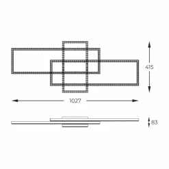 Sklep Kaja Ledowa, geometryczna lampa sufitowa MX7907-3B-3BT ERVI | Kaja