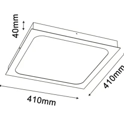 Sklep Kaja Ledowa, klasyczna lampa sufitowa 41x41cm 4000K ANT 1053 HIKA | Kaja