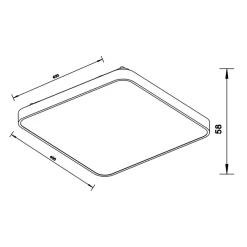 Sklep Kaja Ledowa, kwadratowa lampa sufitowa 12100006-SL SIERRA | Kaja