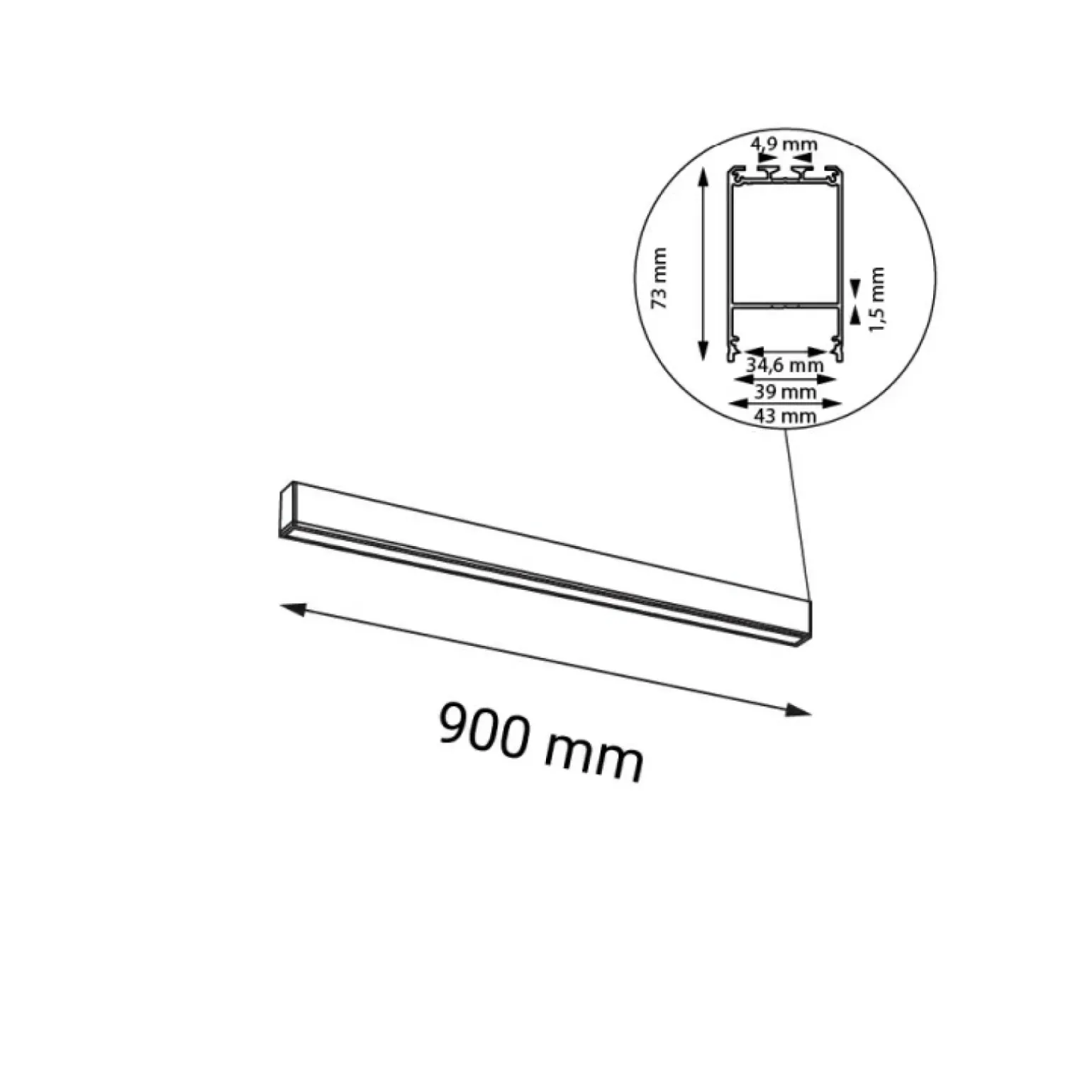 Sklep Kaja Ledowa lampa listwa plafon 90cm 3000K ANT 1963 NUMATA | Kaja