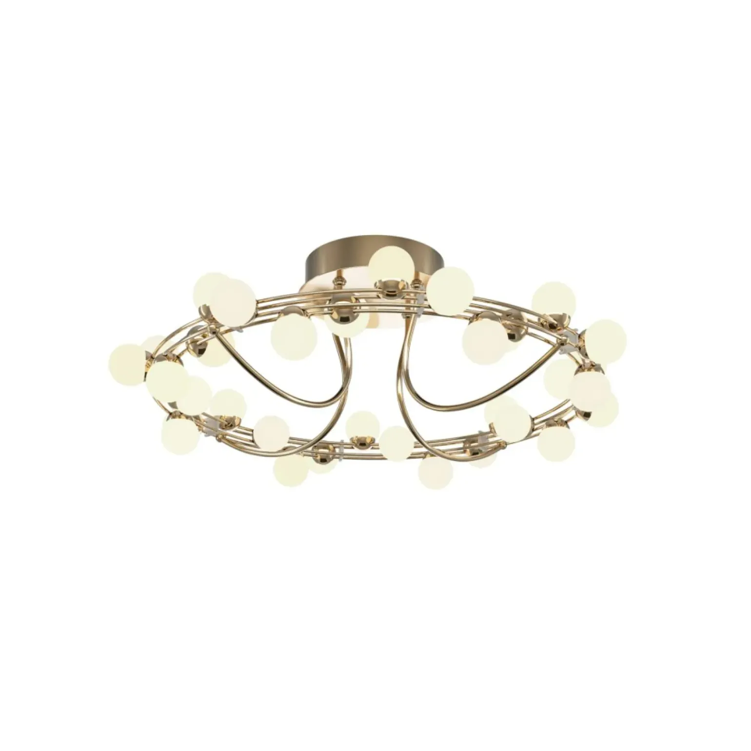 Store Ledowa lampa sufitowa, w kolorze złota MOD081CL-L36G3K z serii TESSARA Żyrandole Nowoczesne