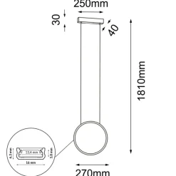 Best Ledowa lampa wisząca koło ⌀27cm 4000K ANT 5307 AGARO | Kaja Żyrandole Nowoczesne