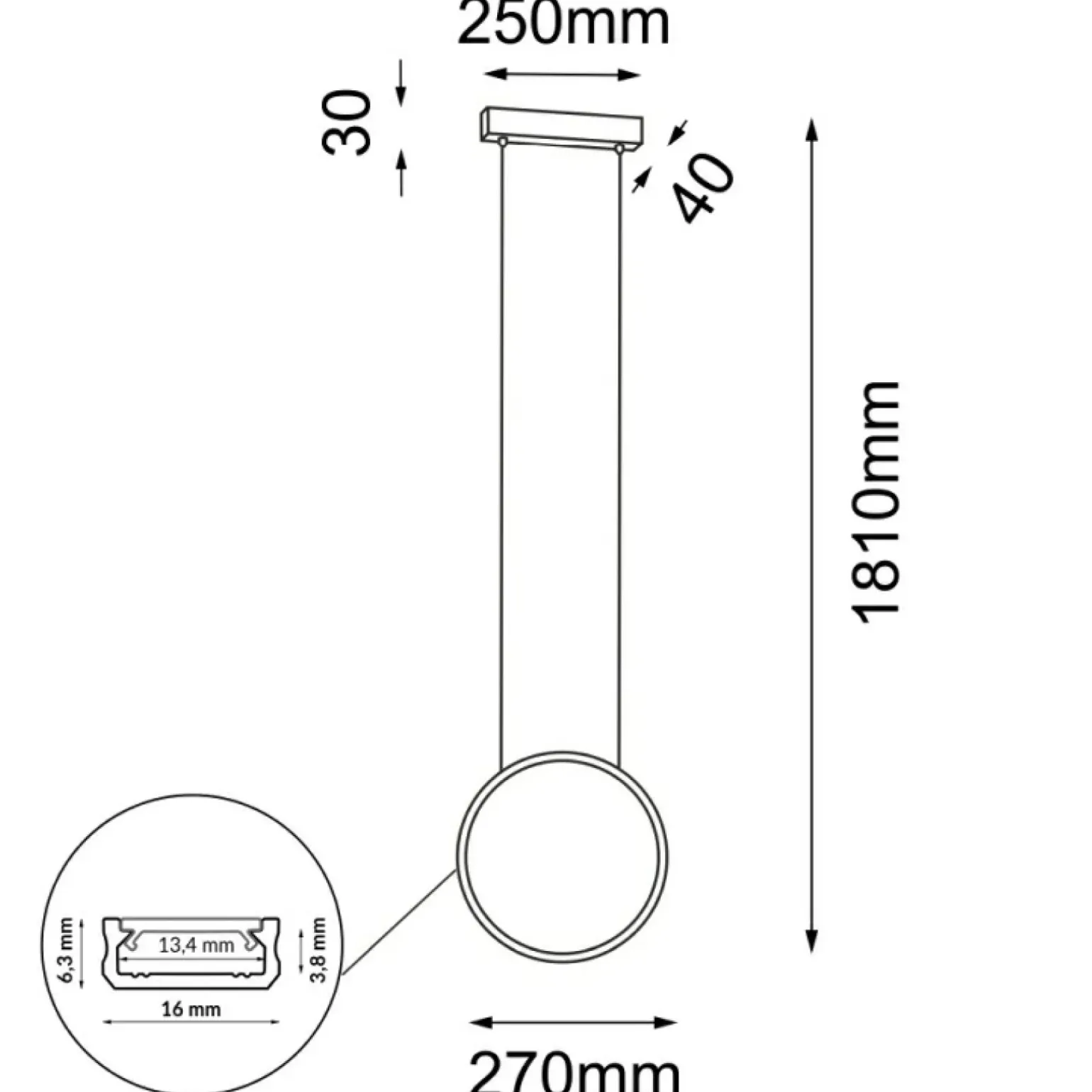 Best Ledowa lampa wisząca koło ⌀27cm 4000K ANT 5307 AGARO | Kaja Żyrandole Nowoczesne