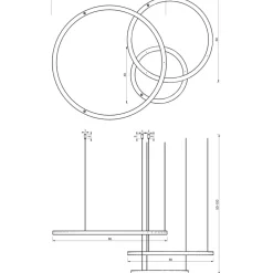 Cheap Ledowa lampa wisząca, trzy okręgi na linkach ML8789 z serii GALAXIA | Kaja Oświe Żyrandole Nowoczesne