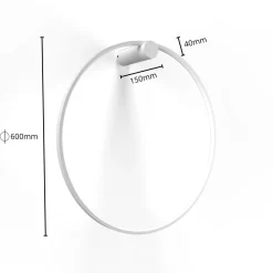 Sklep Kaja Ledowa obręcz ścienna, kinkiet koło 60cm LP-999/1W S WH z serii MIRROR