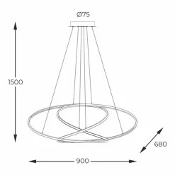 New Ledowa, ozdobna lampa wisząca wstążka MD7360-1A-3GT CHOLET | Kaja Żyrandole Nowoczesne
